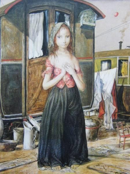 藤田嗣治、【La Bohemienne】、希少な額装用画集より、厳選、新品額装