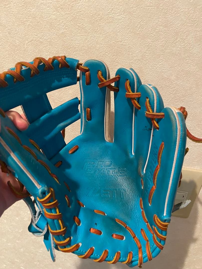 ZETT 軟式野球グローブ 水色、キャメル