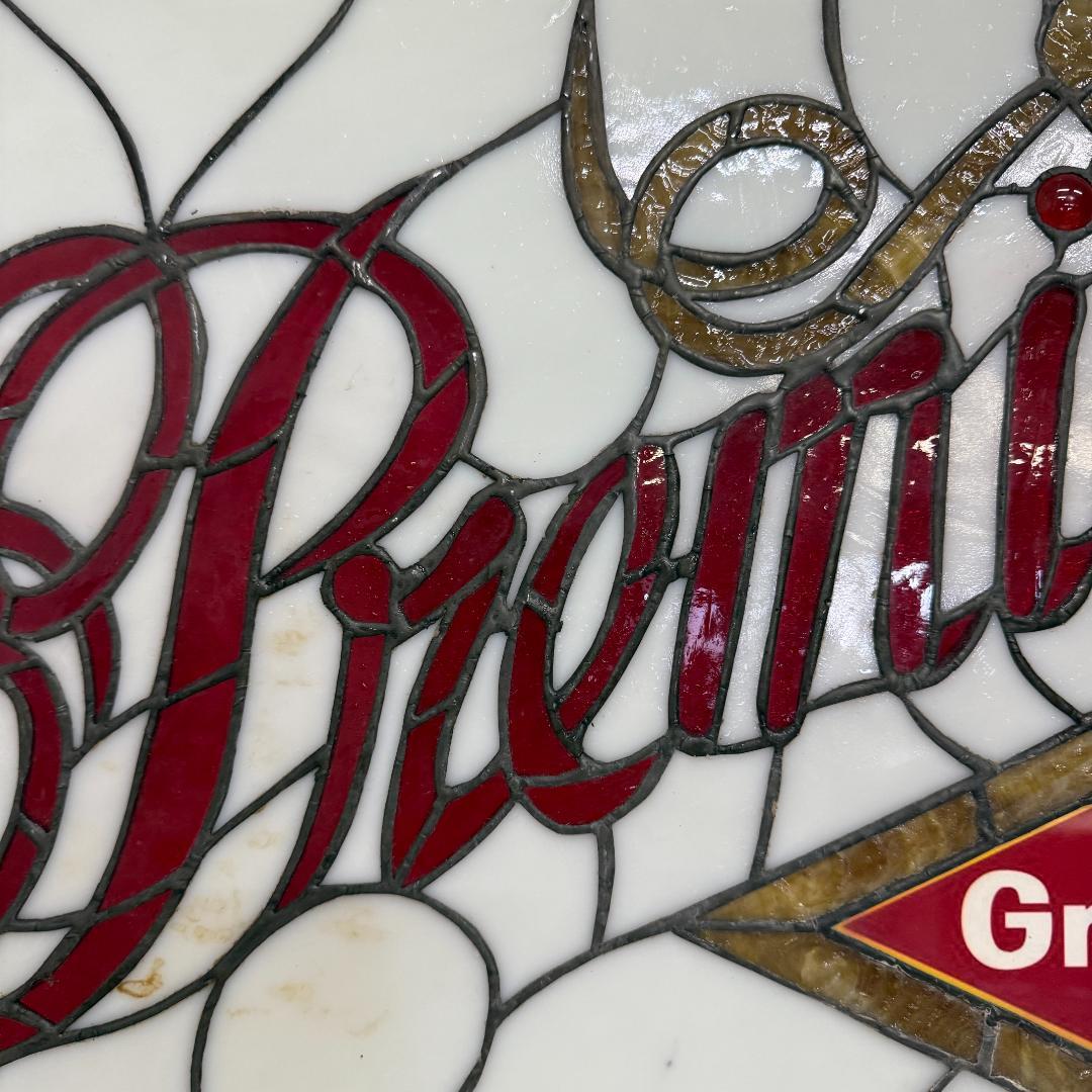 送料込み【希少】【幅67㎝】グレインベルト　特大ステンドグラス 看板 パネル