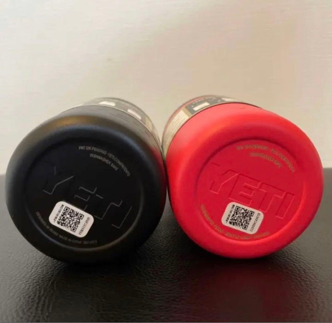 新品YETI ランブラー 黒 ピンクセット 保冷缶ホルダー 12oz 350ml