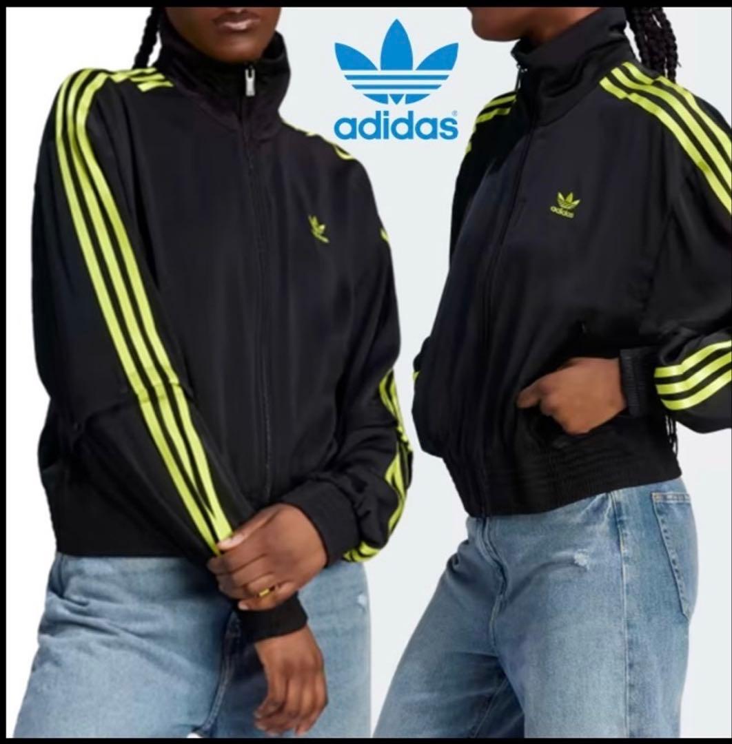 半額！新品　adidas ジャージ上下セット 上2XL 下Lブラック/ライム