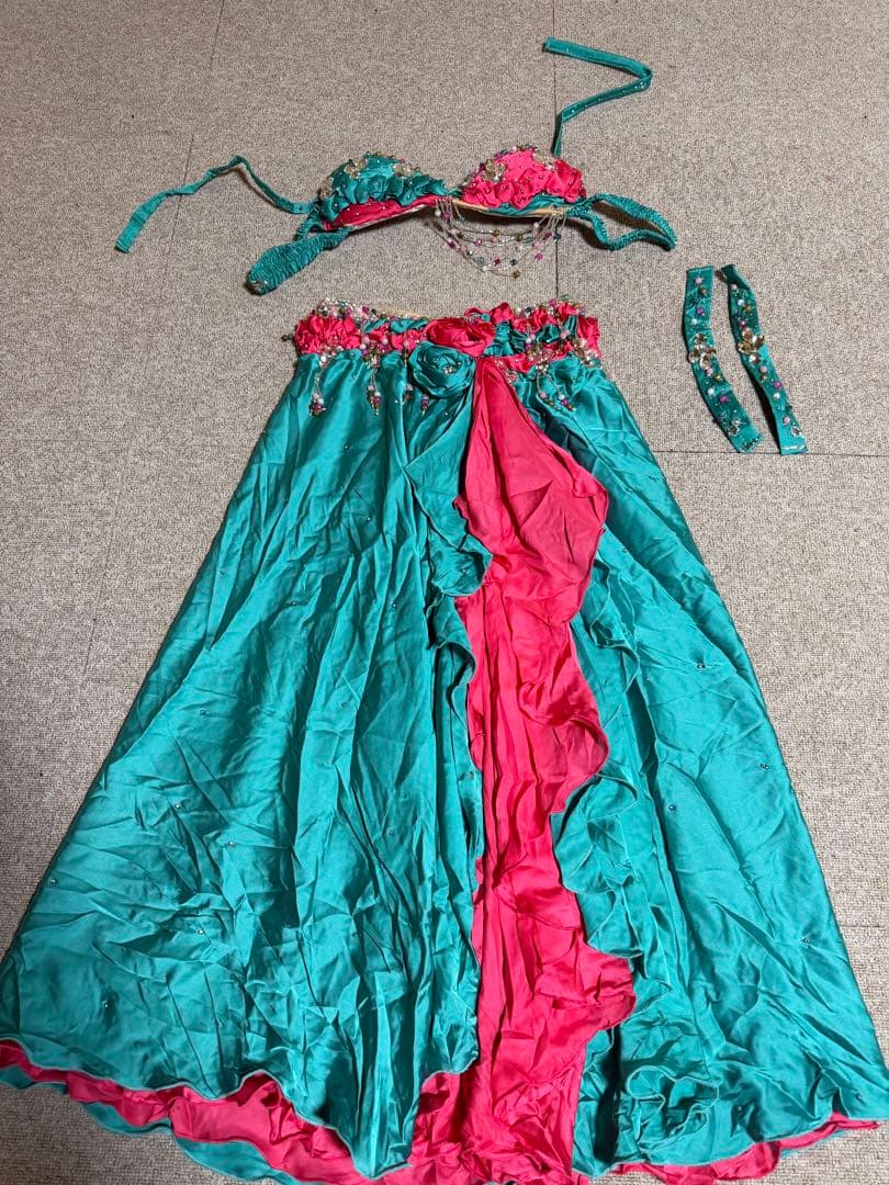 ベリーダンスセットアップ ターコイズ・ピンクmade in Egypt￼