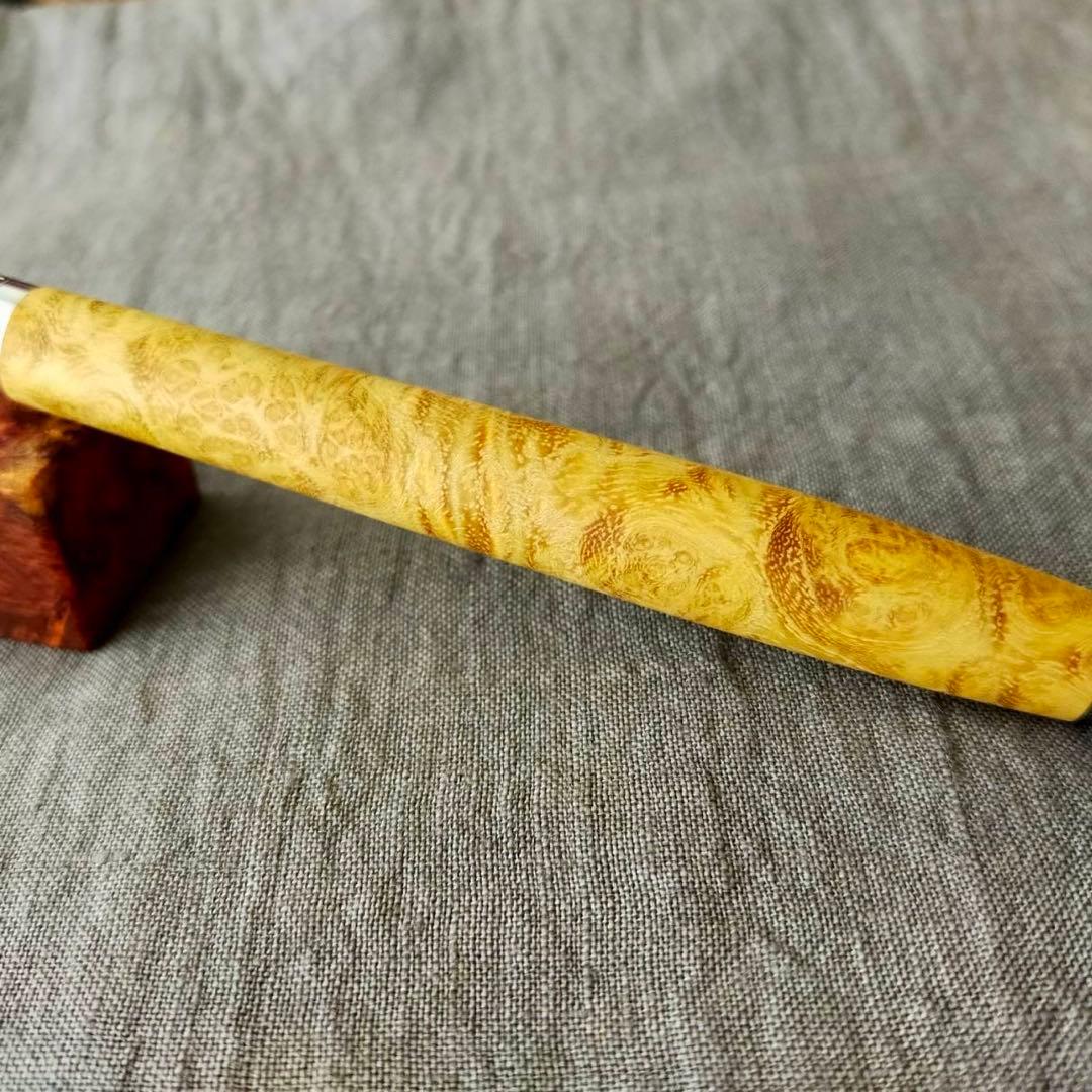 アカシア瘤　ハンドメイド　木軸シャープペン　0.5mm　天然木　シルバー