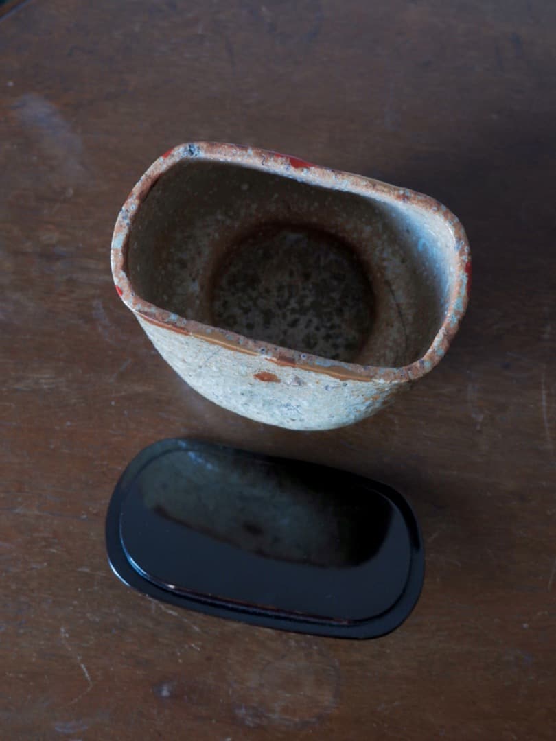 信楽焼　鉢物　水差し　水指　茶道具　古民藝　修繕あり　箱付　古道具　Q2219