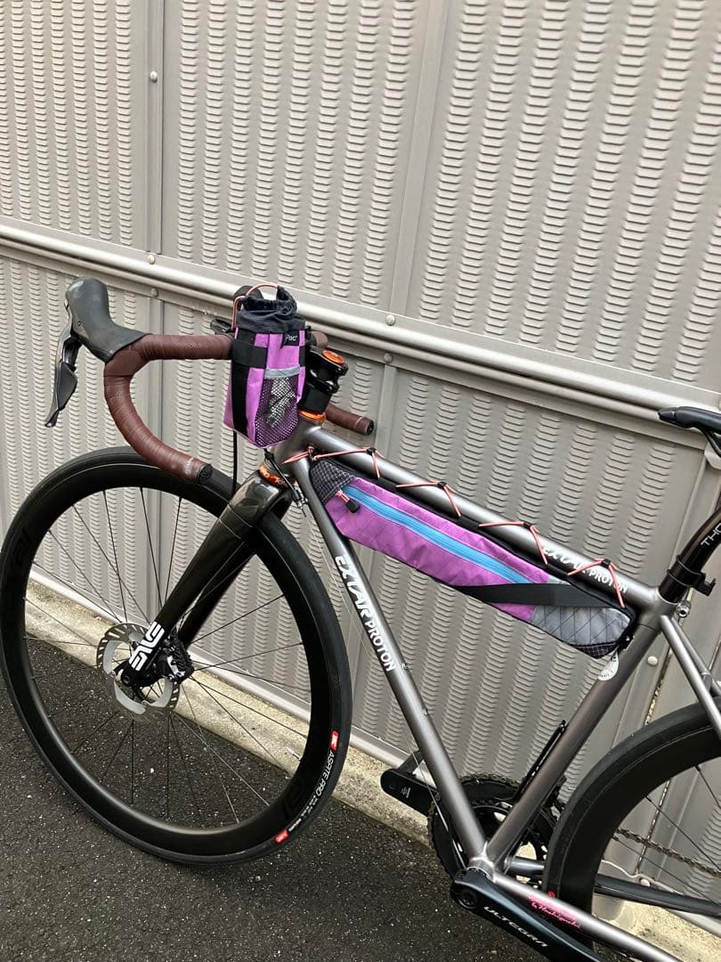 ハンドメイド　上下分割式フルフレームバッグ　X-PAC オリーブ　マルベリー