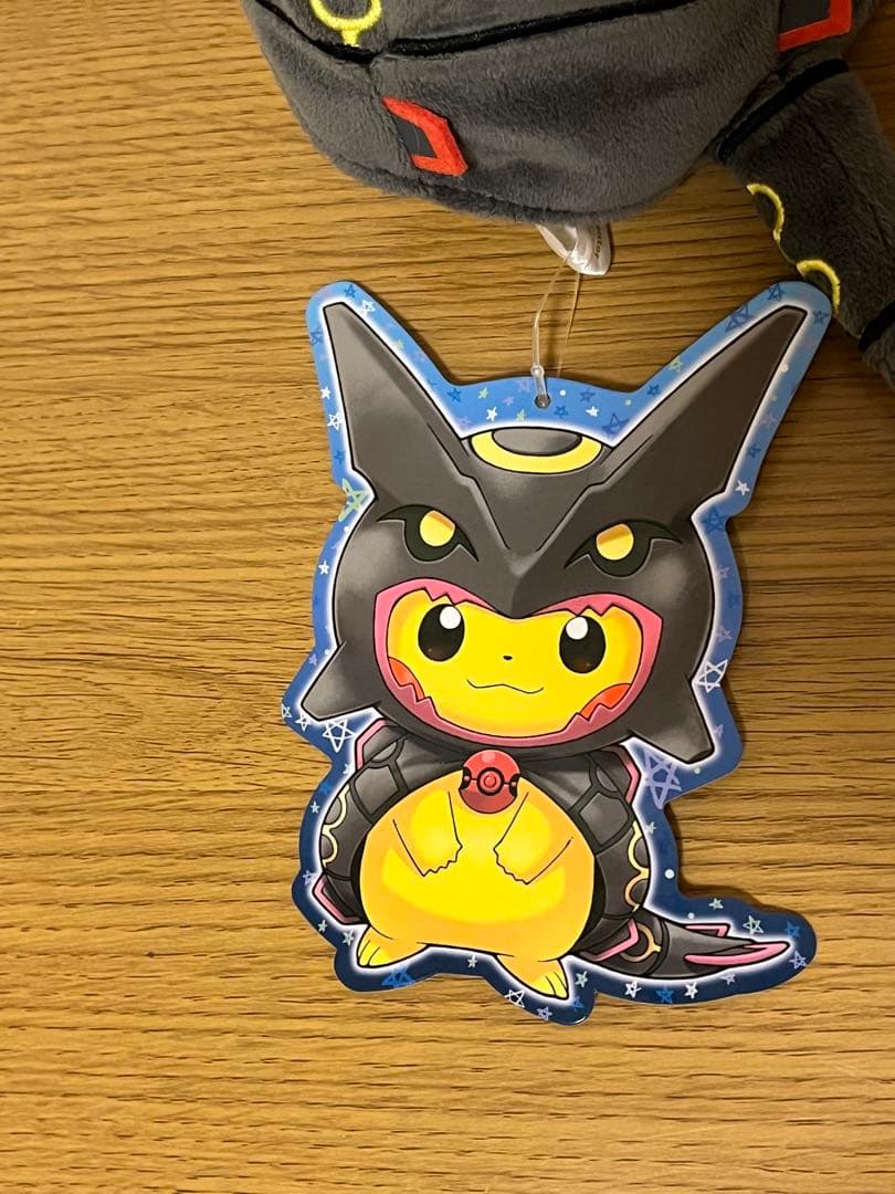ポケモンセンター ぬいぐるみ 黒いレックウザポンチョを着たピカチュウ タグ付