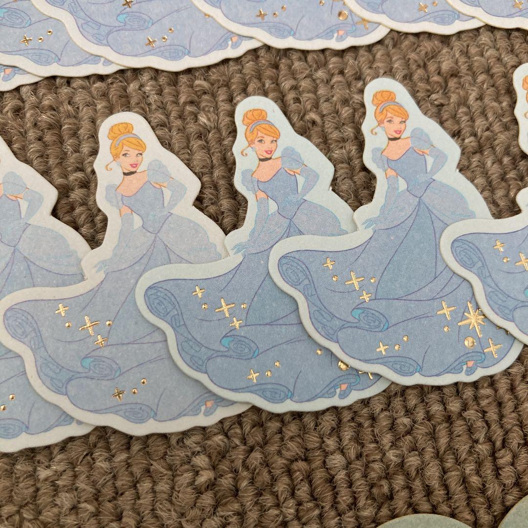 確認用♫プリンセス フレークシール 40枚 シンデレラ ゴールド ステッカー