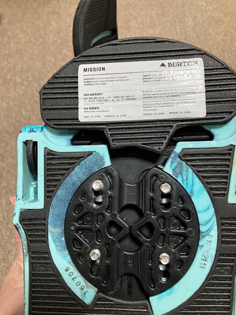 メンズ　バートンバインディング　Mission reflex Sサイズ