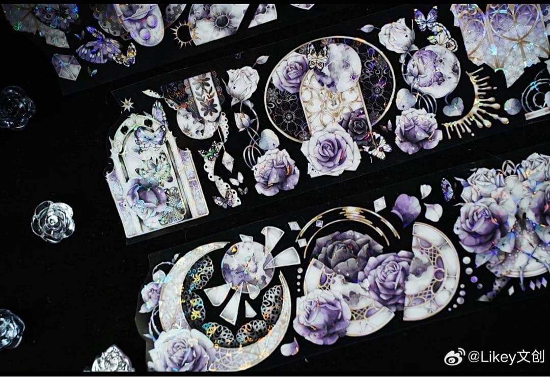 M1302.Likey文創 夜迷雾 マスキングテープ PET贝壳光