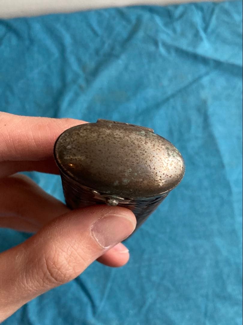 古道具　籐編みキセルケース　幕末明治期