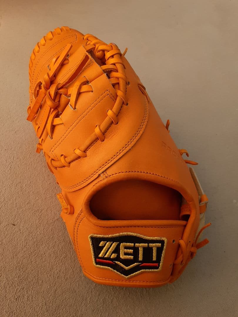 ZETT PROSTATUS 硬式グローブ オレンジ 収納袋付き　左利き