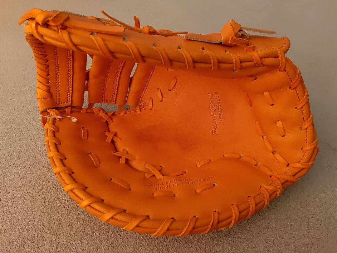 ZETT PROSTATUS 硬式グローブ オレンジ 収納袋付き　左利き