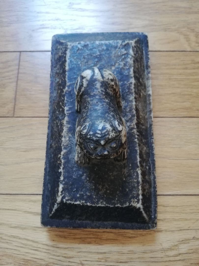 貴重中国骨董　旧蔵した【元時代漢白玉異獸彫刻大文鎮】運気を上げる　縁起の良い置物