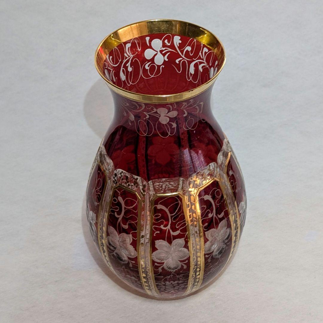 ゴージャス 豪華 クリスタル ガラス花瓶 中古品