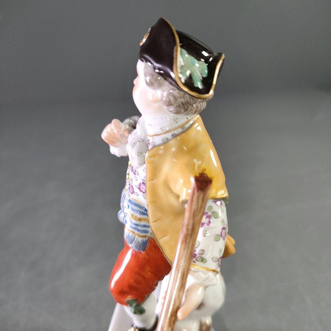 A1170-6/MEISSEN/マイセン/犬とガーデニングの少年/陶器人形/