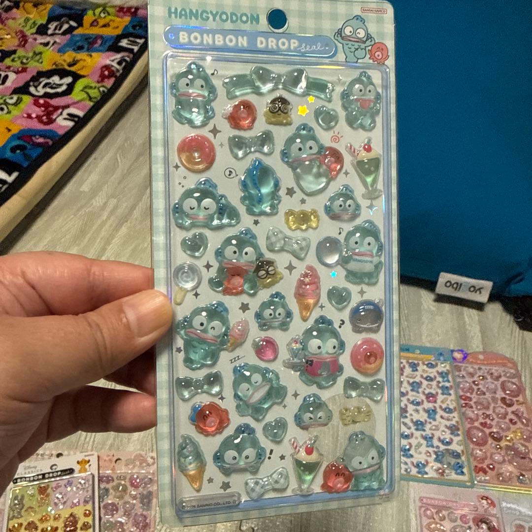 サンリオボンボンドロップシール、サンリオおはじきシール、ポケモンタイルシール