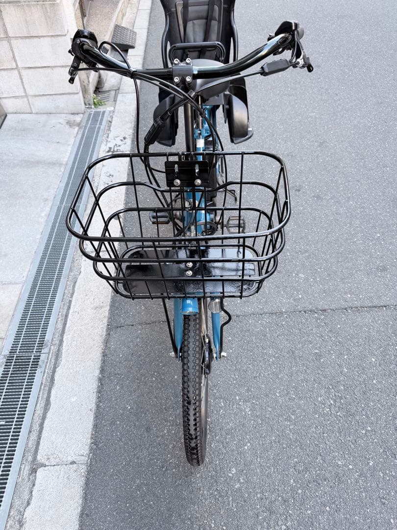 大阪府　子供乗せ　ブリヂストン　電動アシスト自転車 チャイルドシート付き 青