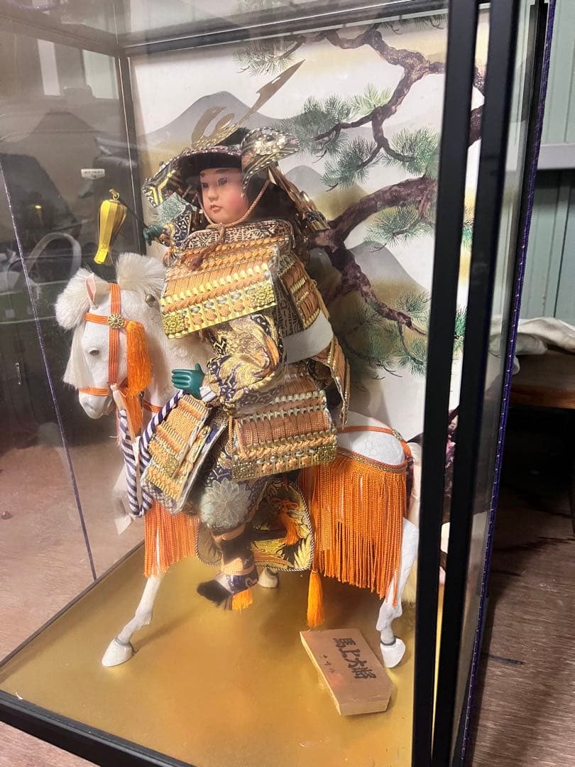 【お宝】美術 武者人形 紫峰作 謹製 馬上大将　日本人形