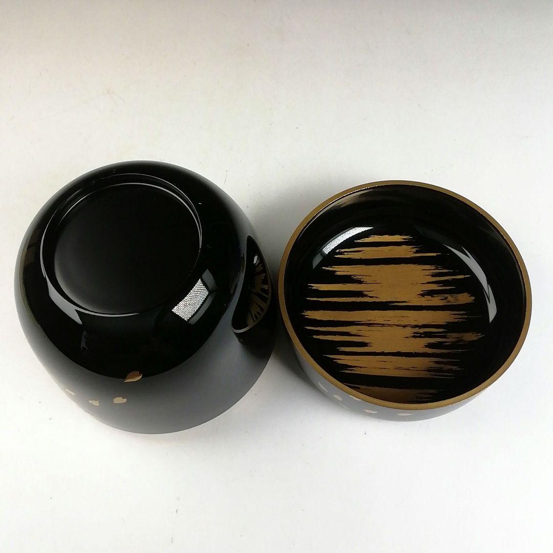 Ｔ８３４　棗　『花吹雪蒔絵』『中棗』『竹内幸斎 作』　共箱　茶道具