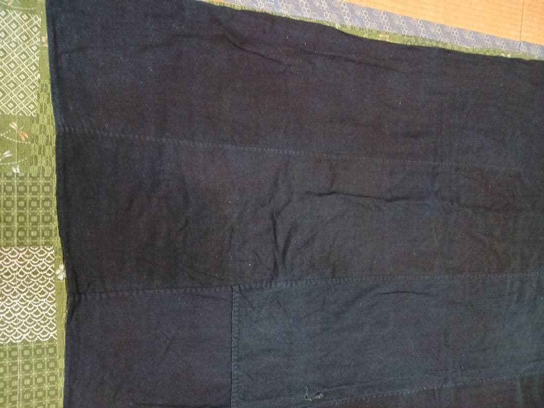 古布　風呂敷　綿　濃紺　藍染　筒描き　大判　約183x180cm　一枚