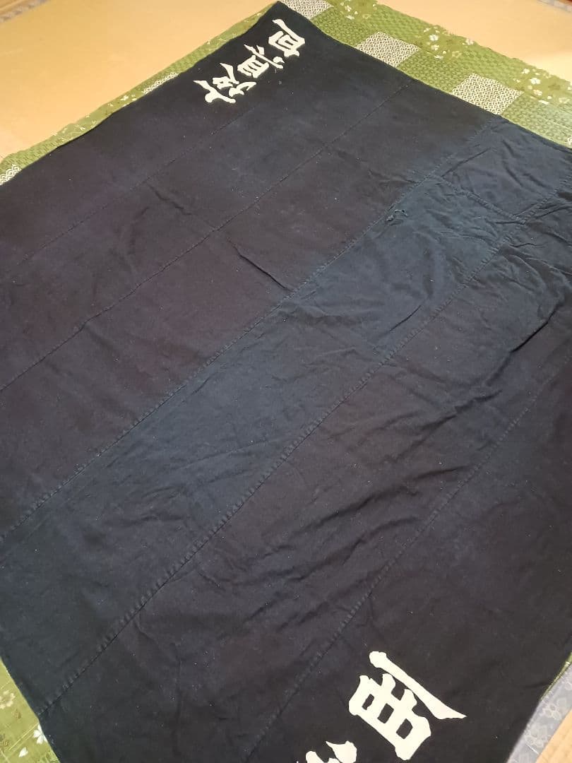 古布　風呂敷　綿　濃紺　藍染　筒描き　大判　約183x180cm　一枚