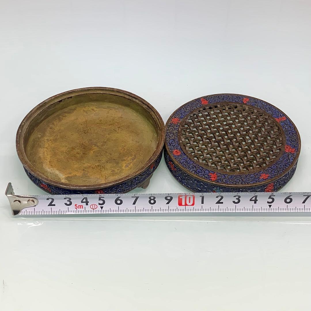 旧蔵　時代物　純銅製・三足香炉兼硯　珍品／文房具・骨董コレクション　レア　美品