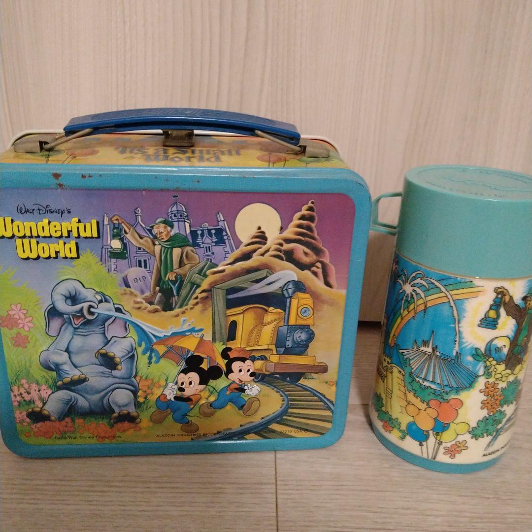 ディズニー　ブリキ　ランチトランク　Aladdin製　昭和　レトロ