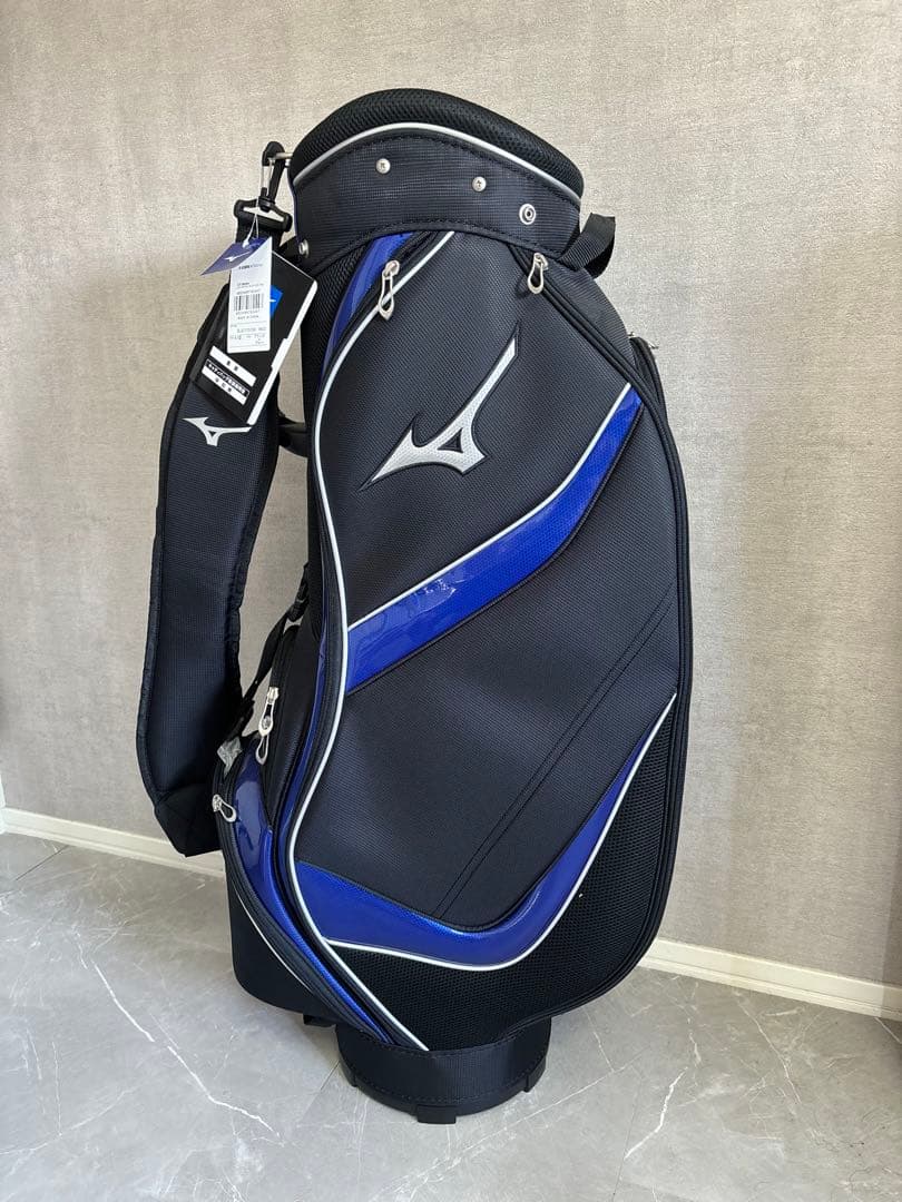 【新品未使用】ミズノゴルフキャディバッグ　ブルー×ブラック5LJC17G100