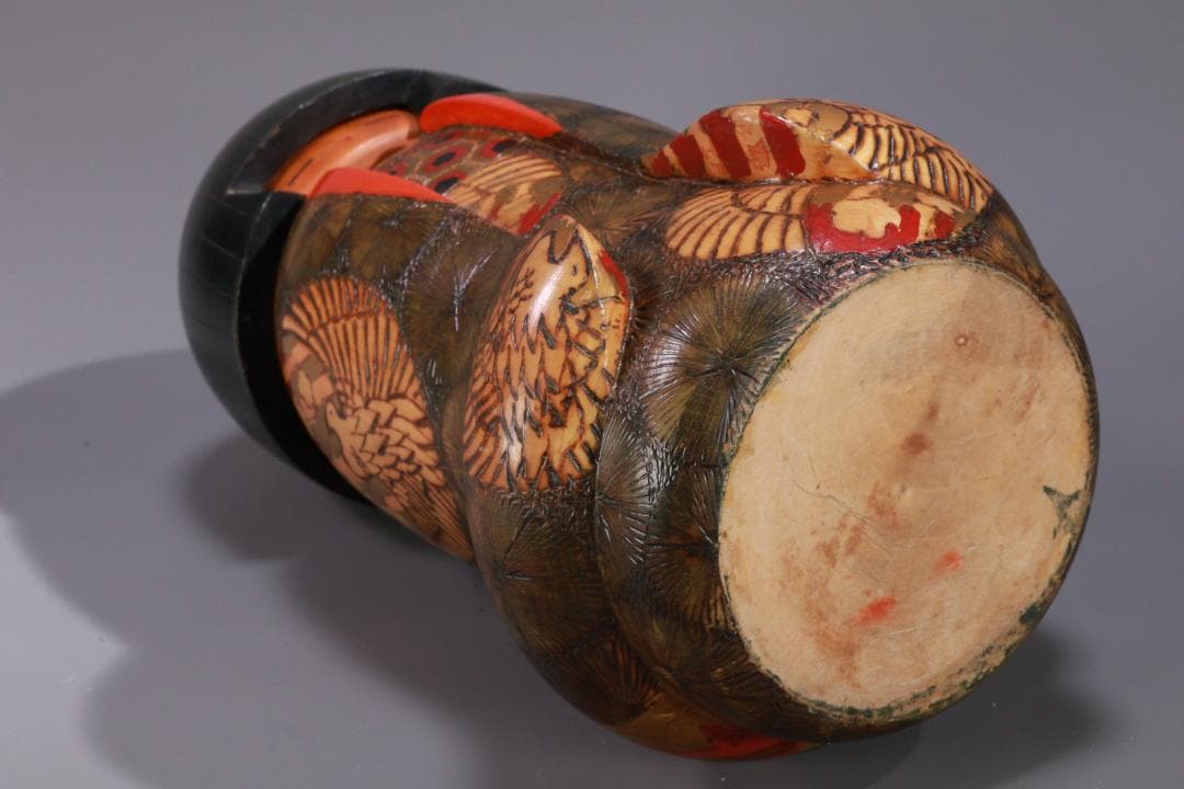 BE978　小林伊之助作 『 夕月 』　木彫　創作こけし　高さ35.5㎝