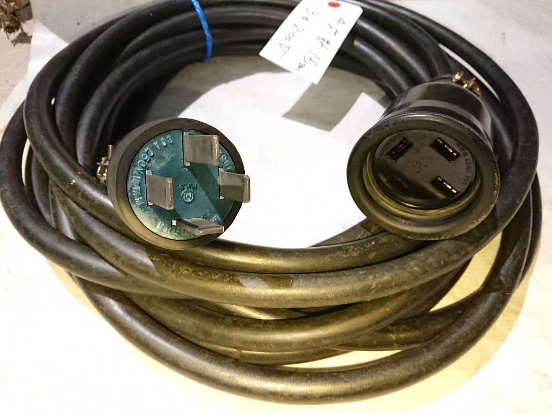 200v 延長コード 三相200v 動力200v 4芯線 延長線 継ぎコード