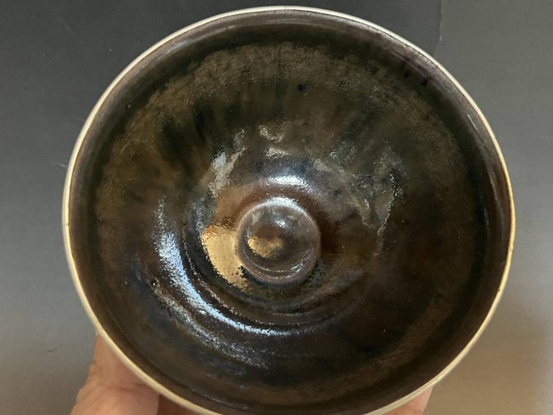 茶碗●古い天目釉茶碗 宋 無地桐箱付 古玩 唐物 中国 古美術 時代物 骨董品■