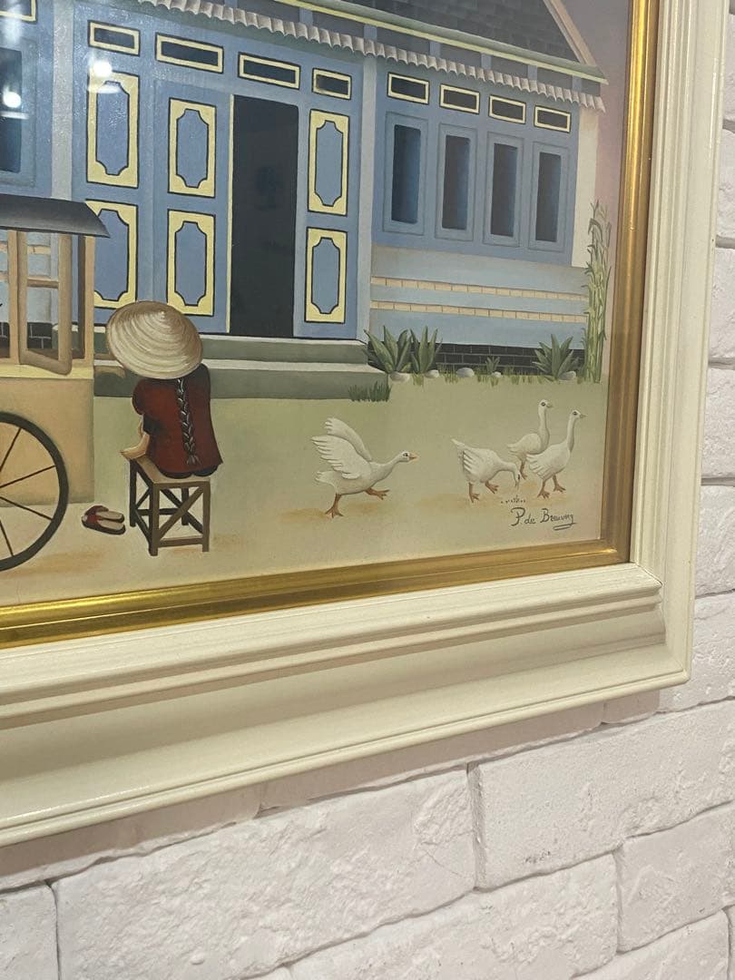 ⭐️全国送料無料】油絵　キャンディー売り6号　絵画　アンティーク　輸入品　フランス