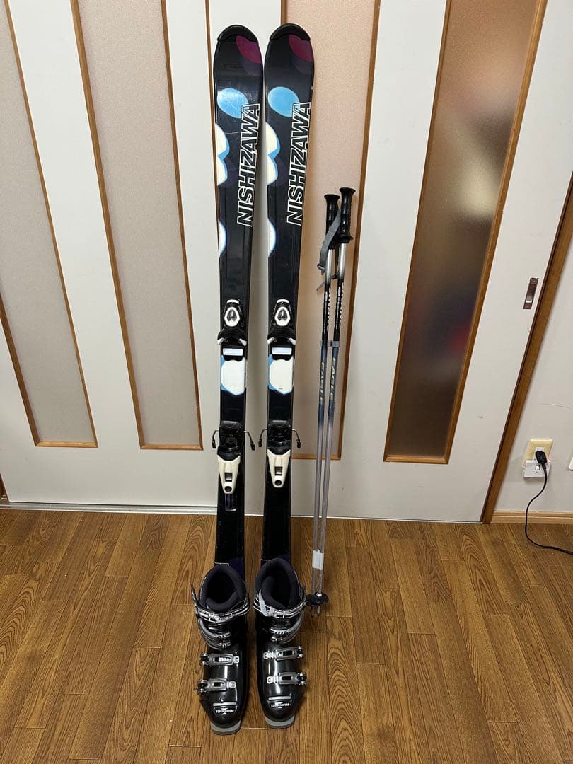 nishizawa スキー板152cm,ブーツ25.5,ストック115cm