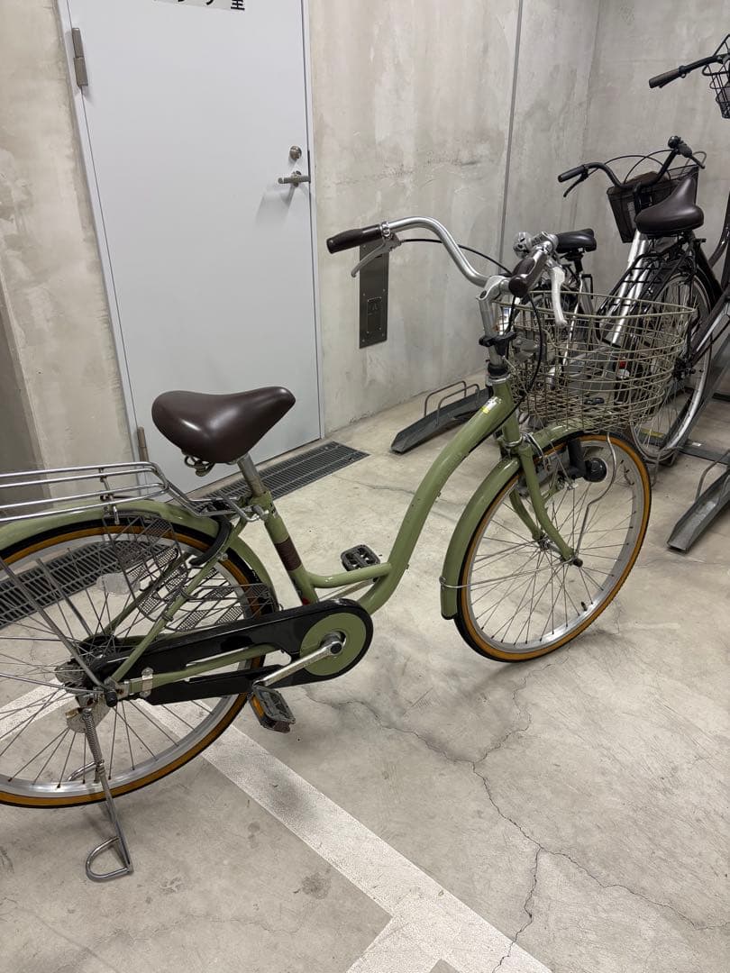 自転車　女性用　オリーブグリーン