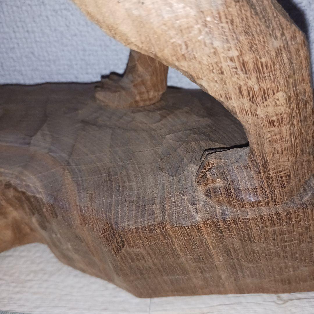 アイヌ犬　木彫　中川貞司　作