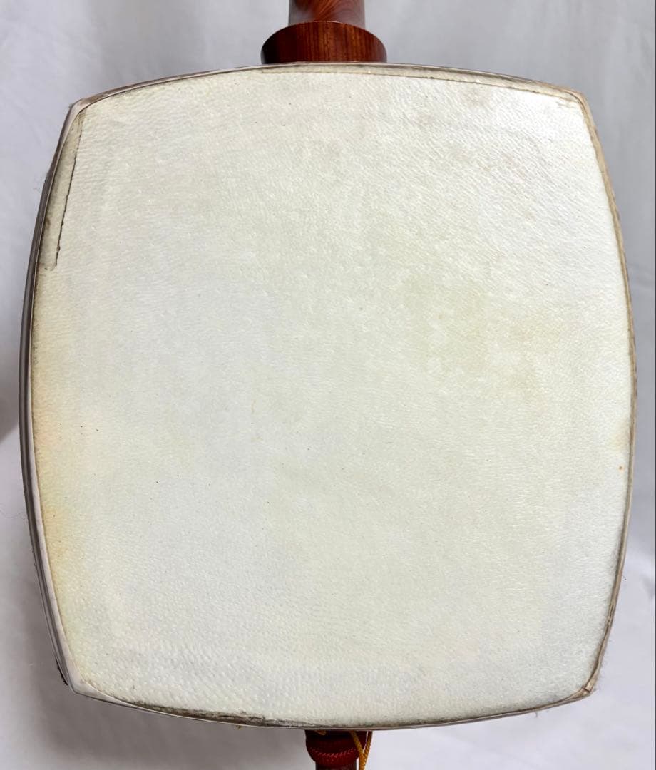 【皮破れ有】三味線セット 太棹 東さわり 三つ折れ バチ/カバー/ハードケース