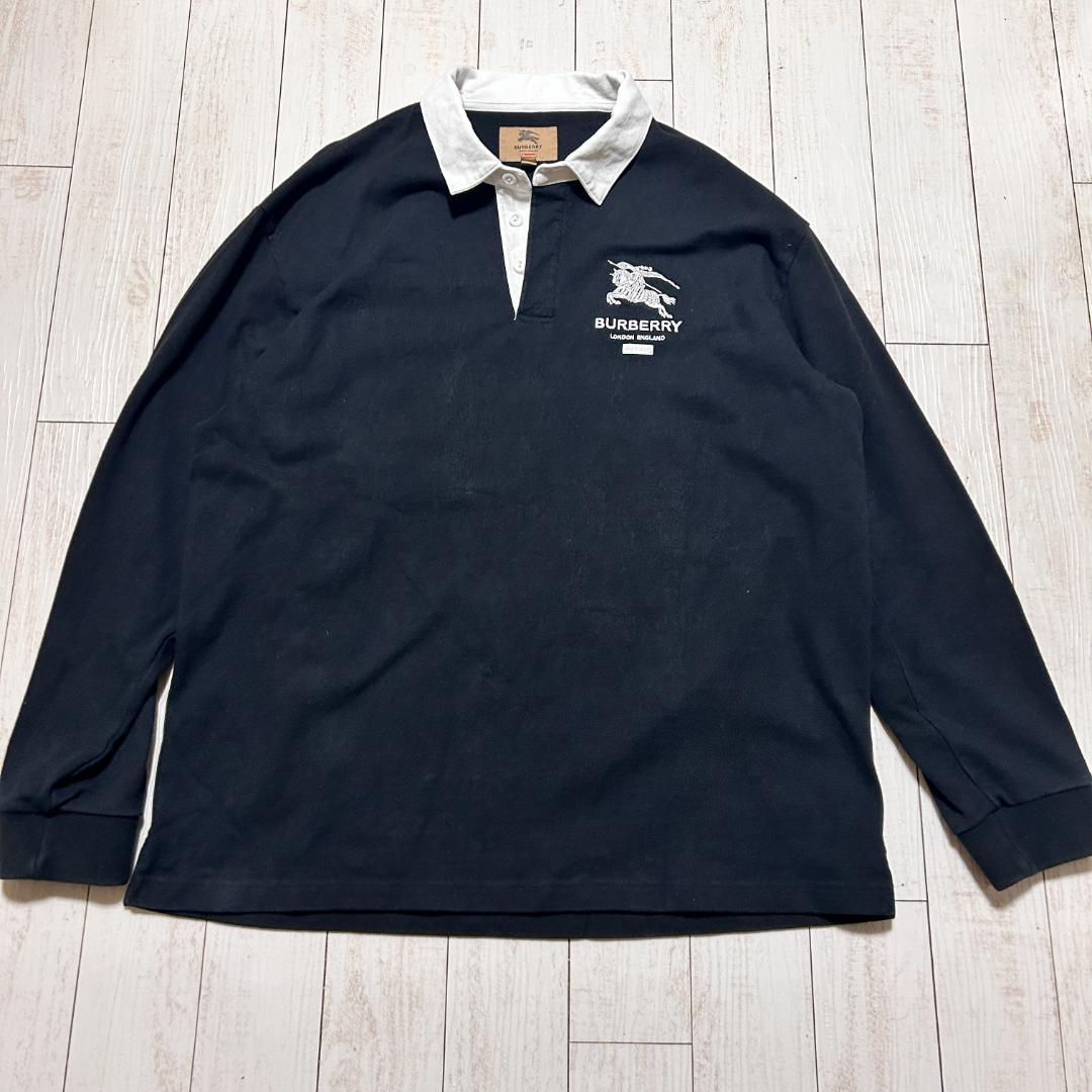 希少 XL Supreme×Burberry Rugby ラグビー ラガーシャツ