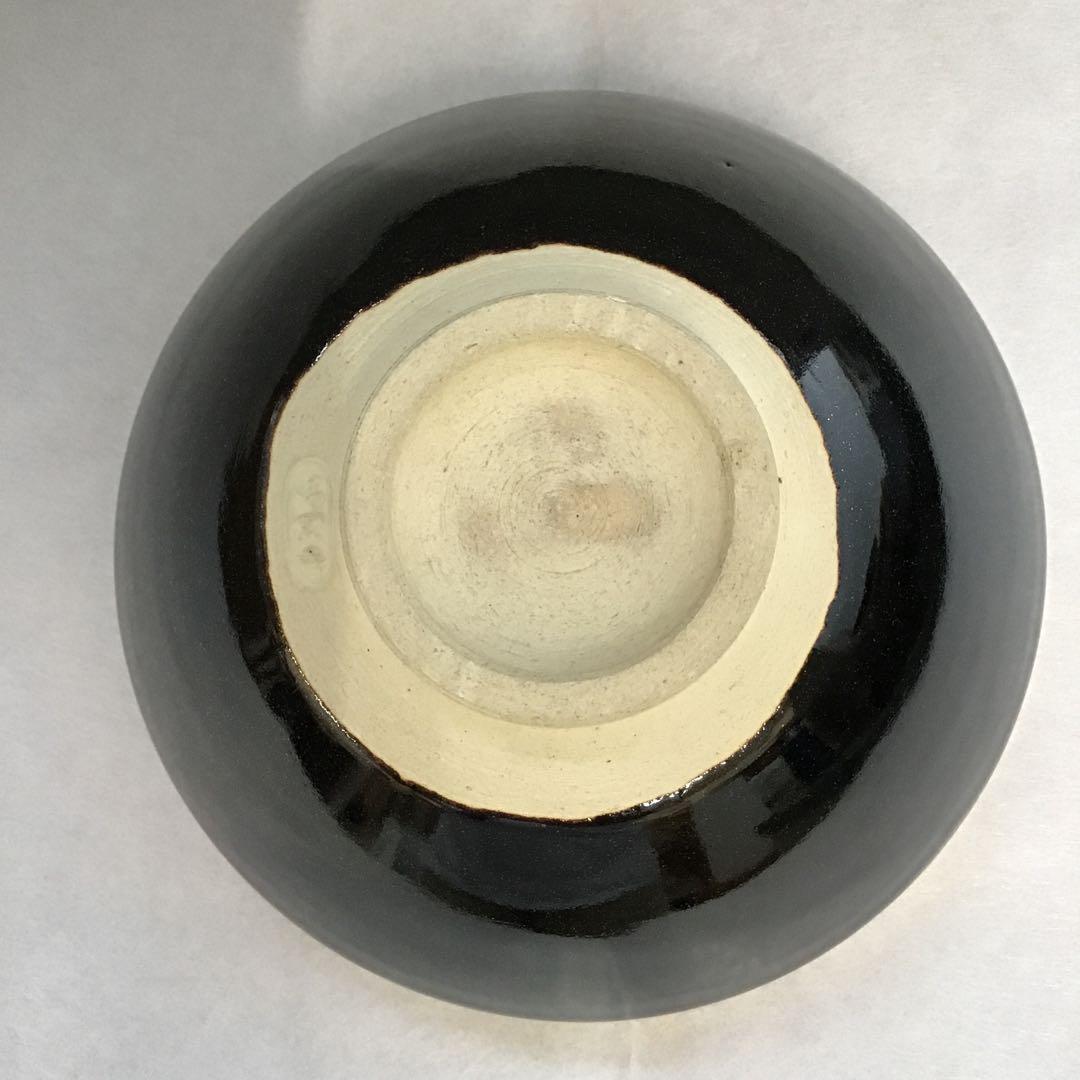 茶道具　茶碗　松唐草天目茶碗　清閑寺窯造　妙玄斎書付　共箱　N213CW