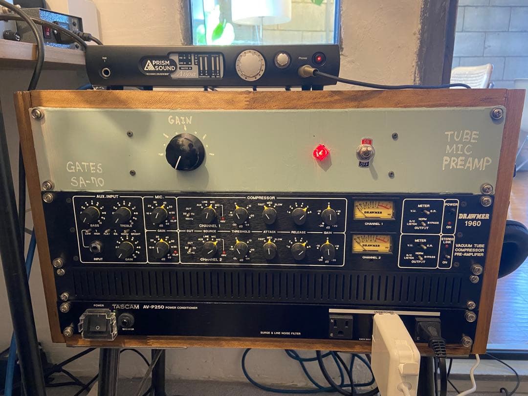 skのアンプ　真空管マイクプリアンプ Gates SA-70 塗装あり