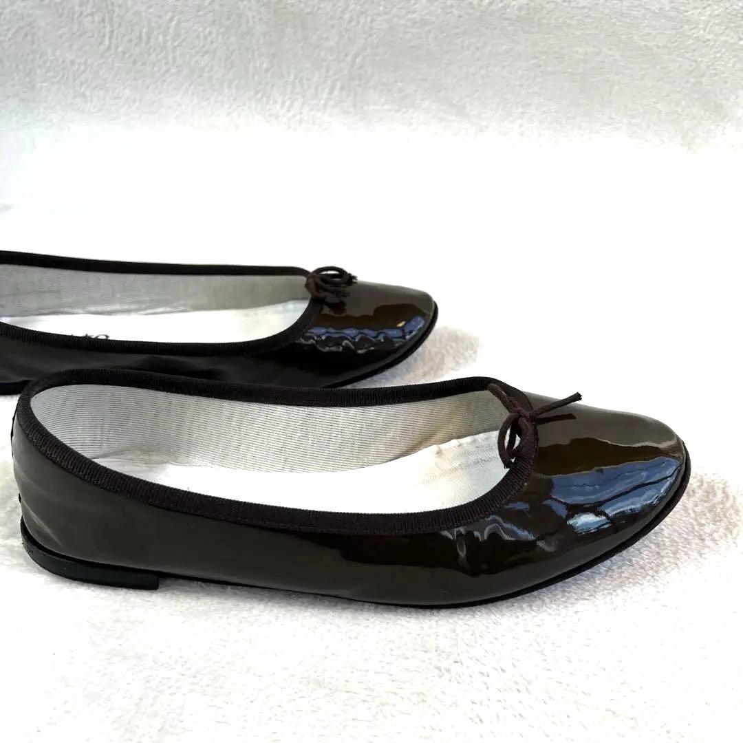 Repetto レペット バレエシューズ エナメル 茶 39