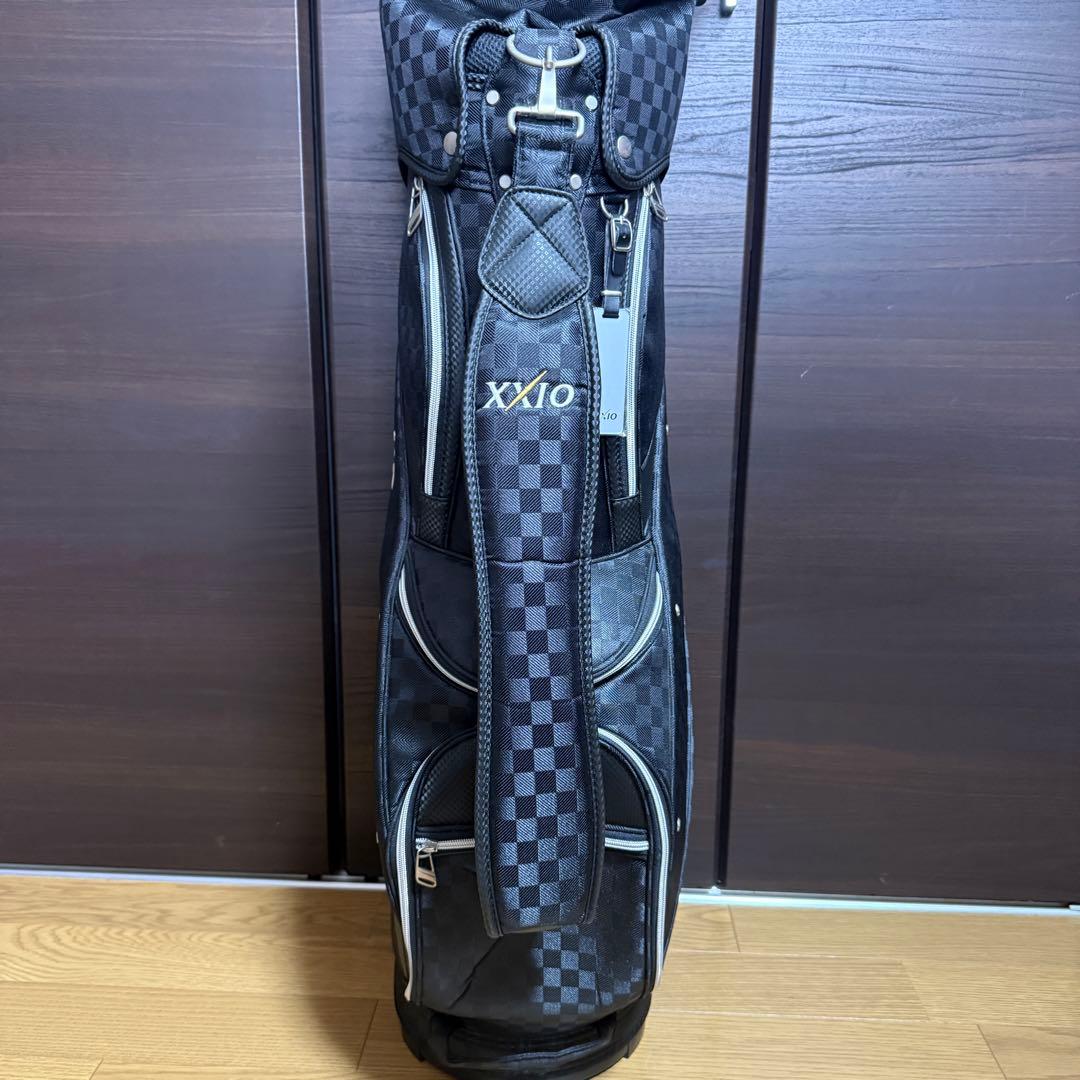 XXIO キャディバッグ チェック柄 ブラック ゴルフバッグ