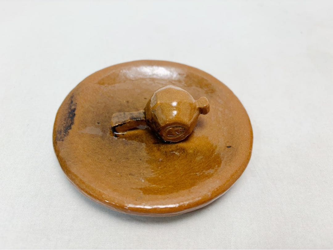 ほぼ未使用 茶道具 飴釉水指 陶印 寿 小槌蓋 水屋道具 水差し 木箱