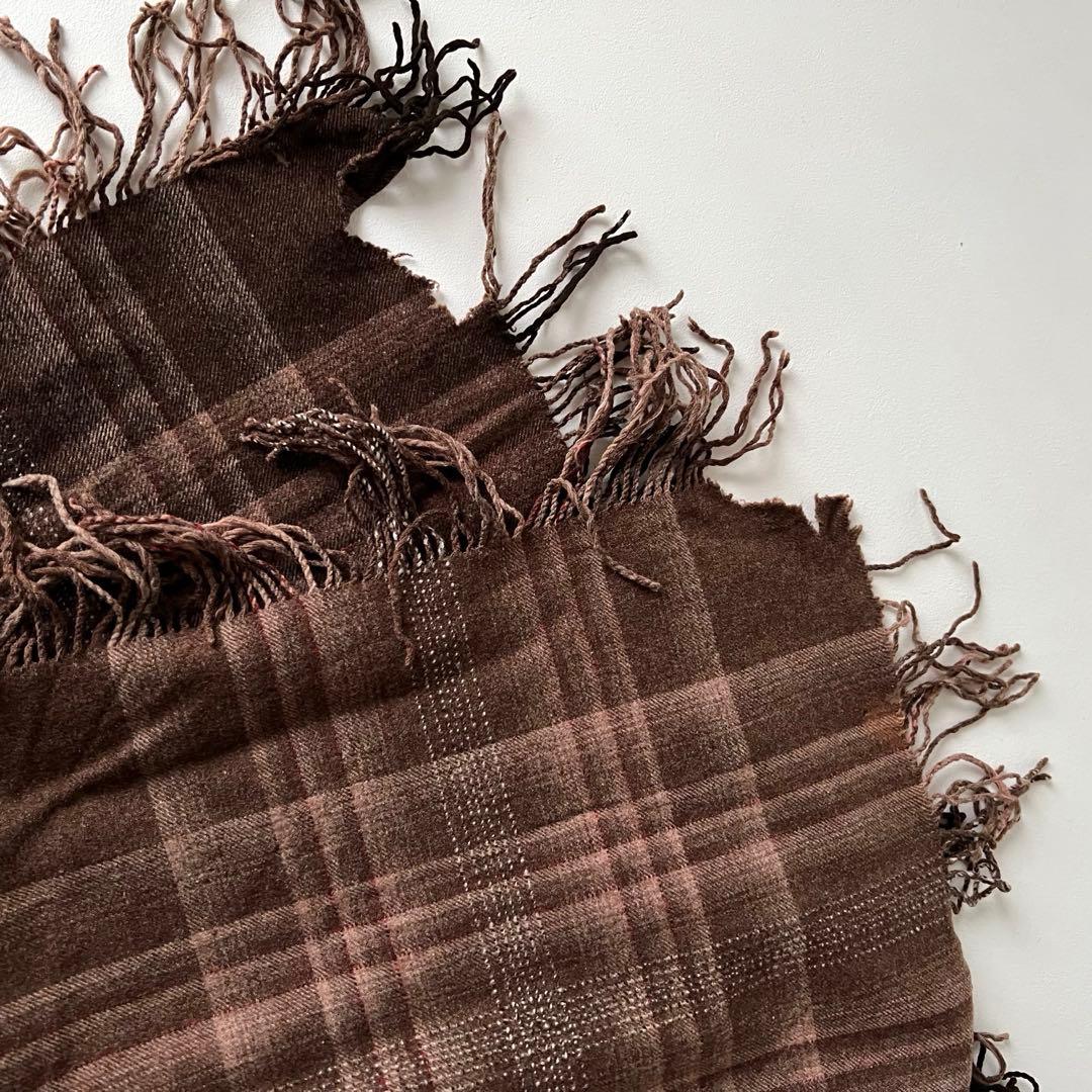 【アンティーク】Amish大判 ブランケット アーミッシュ オンブレチェック