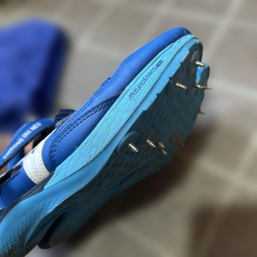 Mizuno 陸上競技用スパイクシューズ 青　25センチ