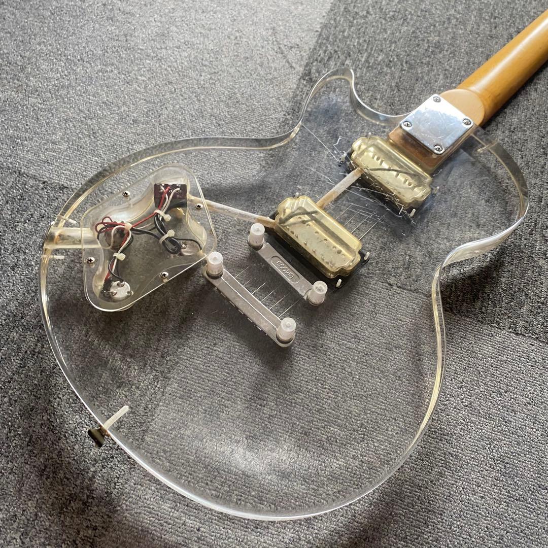 特価ーJUNO アクリルレスポール 透明 エレキギター アクリルギター！レア！