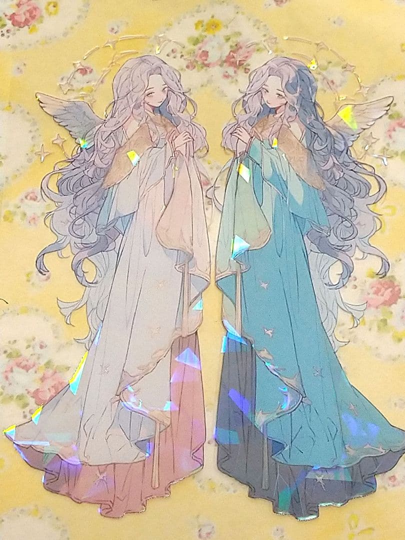 廃盤品✩J792＃双子座-鏡音(贝壳光)銀河絵日切り売り海外人物女の子AIマステ