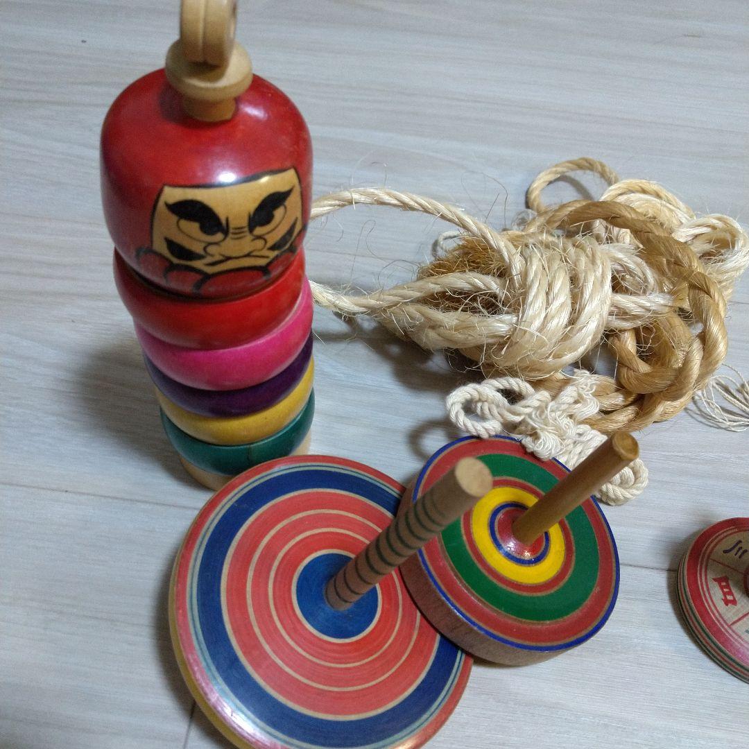 木製コマセット　福島保　ベーゴマ