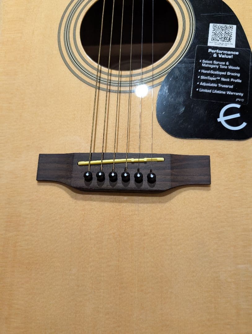 美品/Epiphone　DR-100LTD/NA チューナー付エレアコ　ケース付