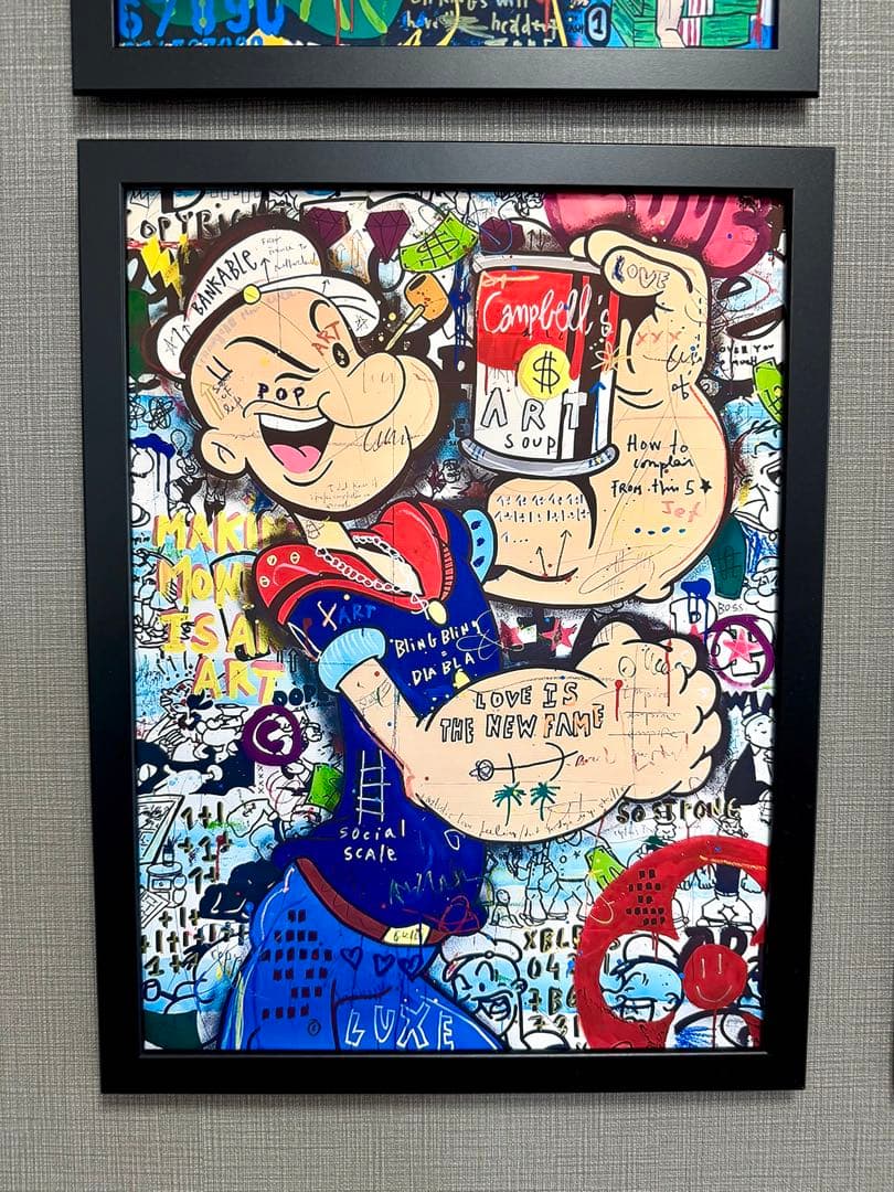 No.299フレーム付きキャンバスアート　オマージュアート　ストリートアート