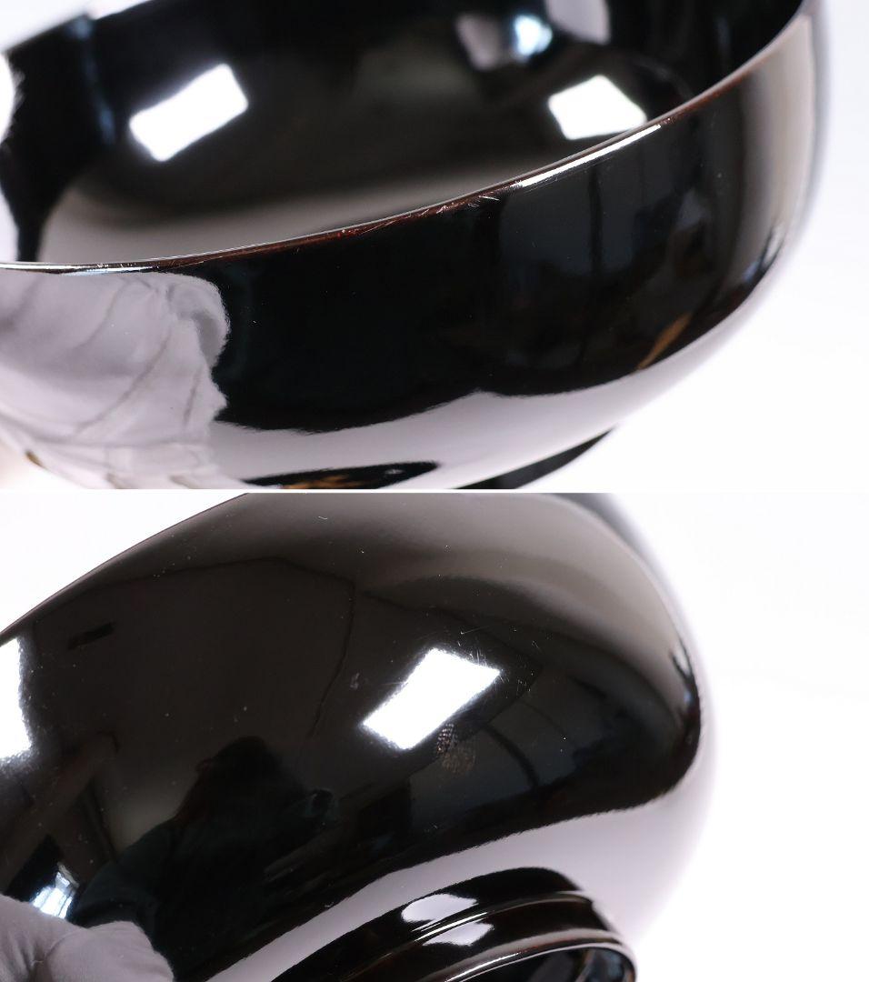 【CM397】天然木漆塗 菊桐鳳凰金蒔絵 黒塗 煮物椀 二客 昭和期 木製漆器